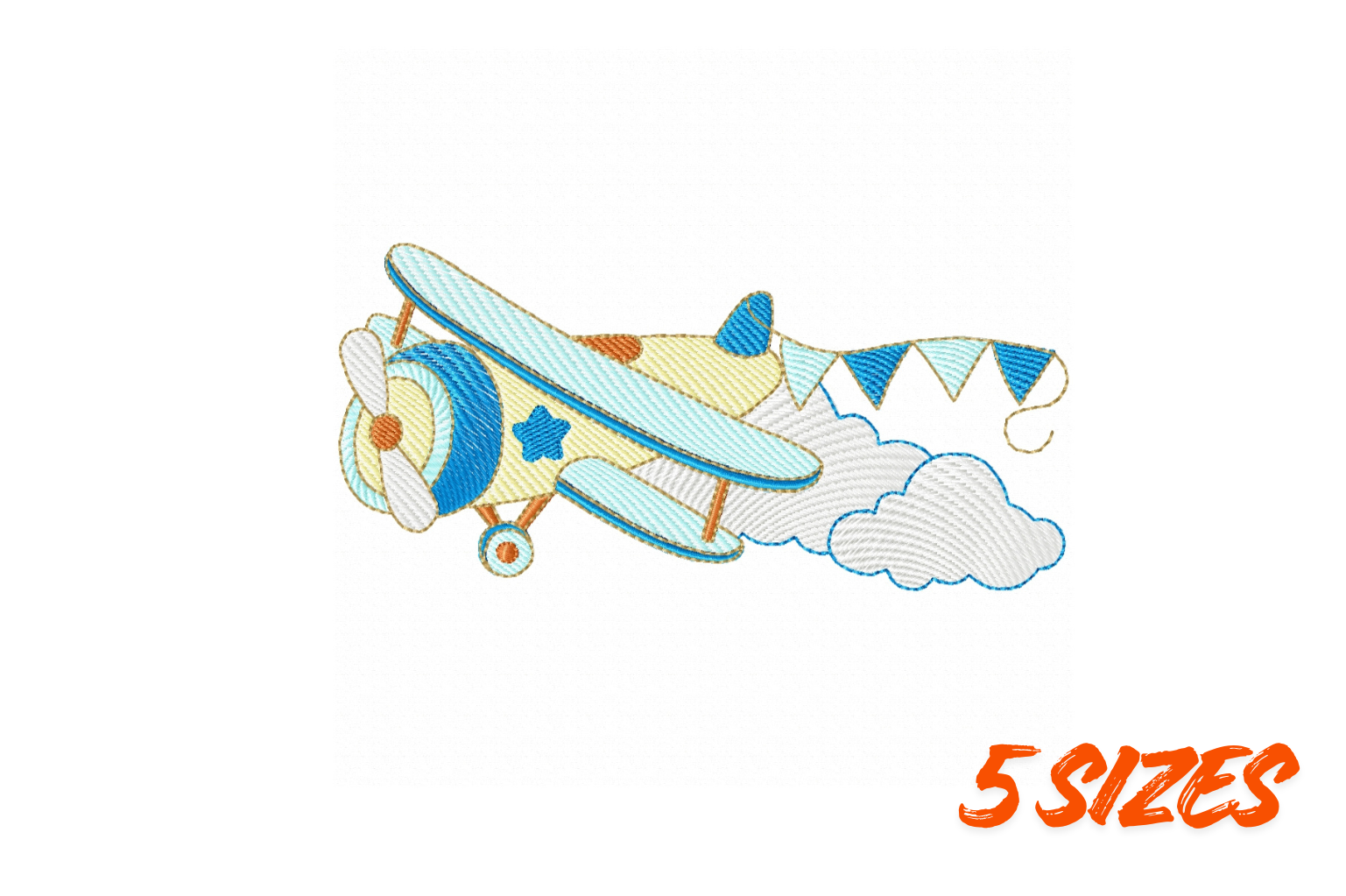 Vintage Airplane Embroidery Design