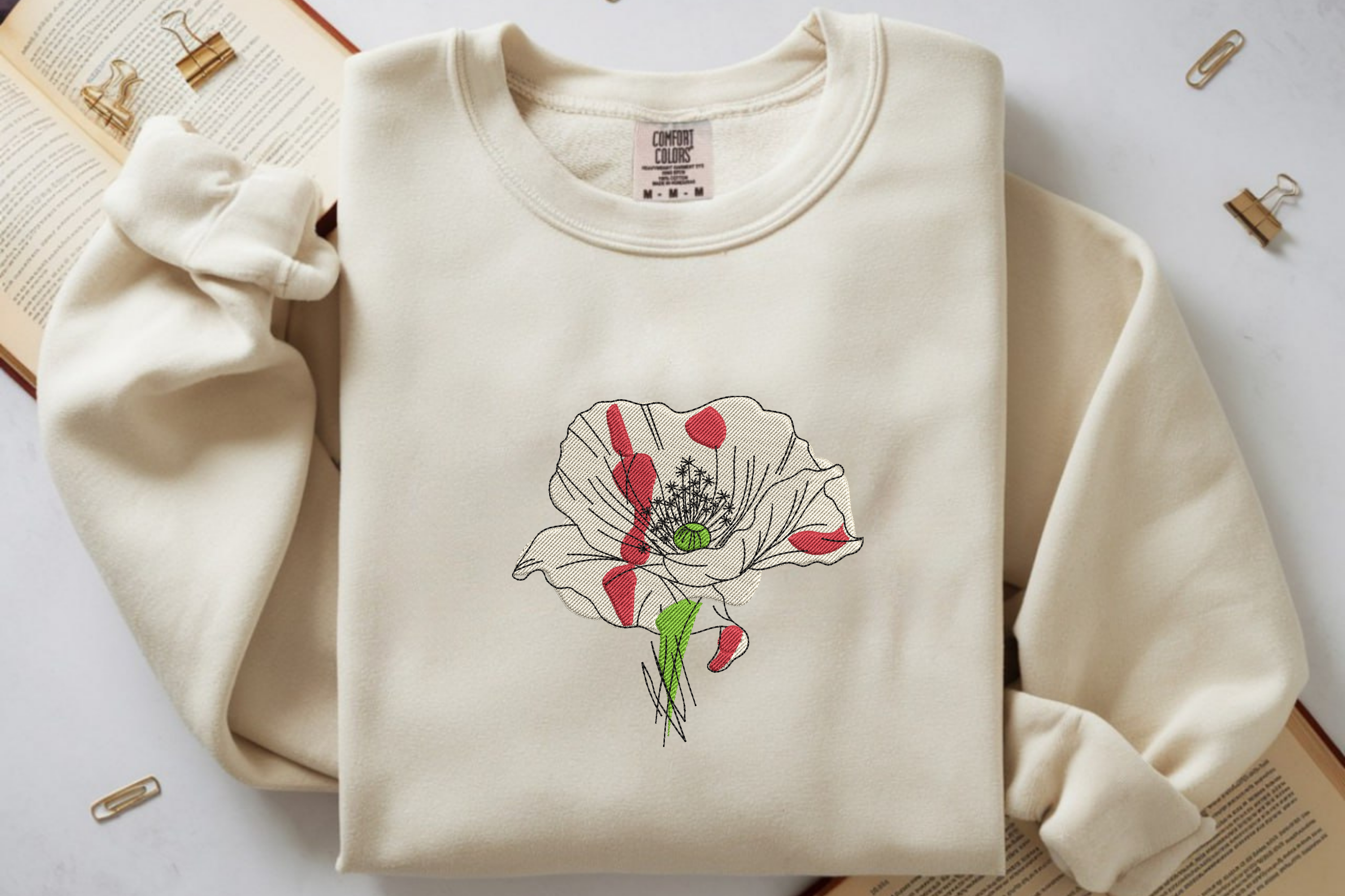 Vintage Poppy Bloom Floral Artwork