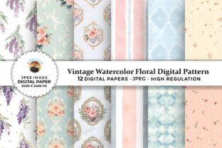 Vintage Watercolor Floral Digital Paper Graphic by sagorarts · Creative ...