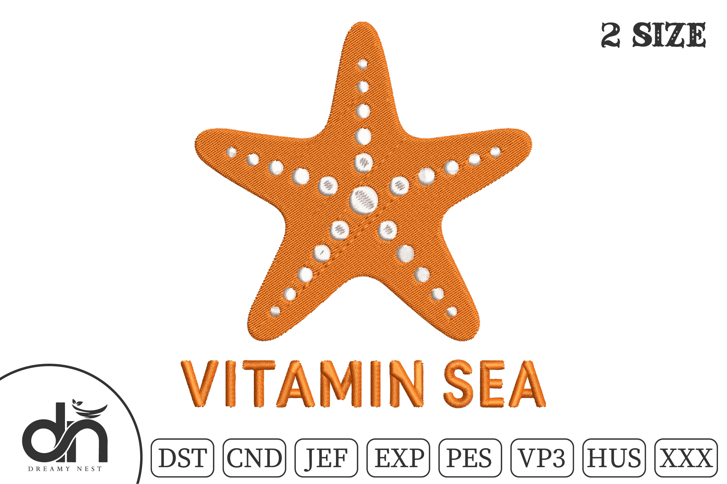 Vitamin Sea Starfish Embroidery Design