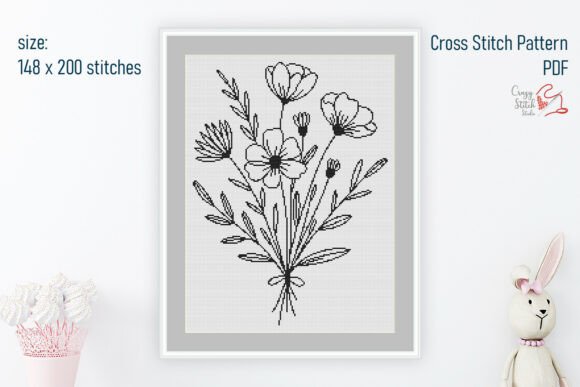 Wildflower Bouquet Cross Stitch Pattern