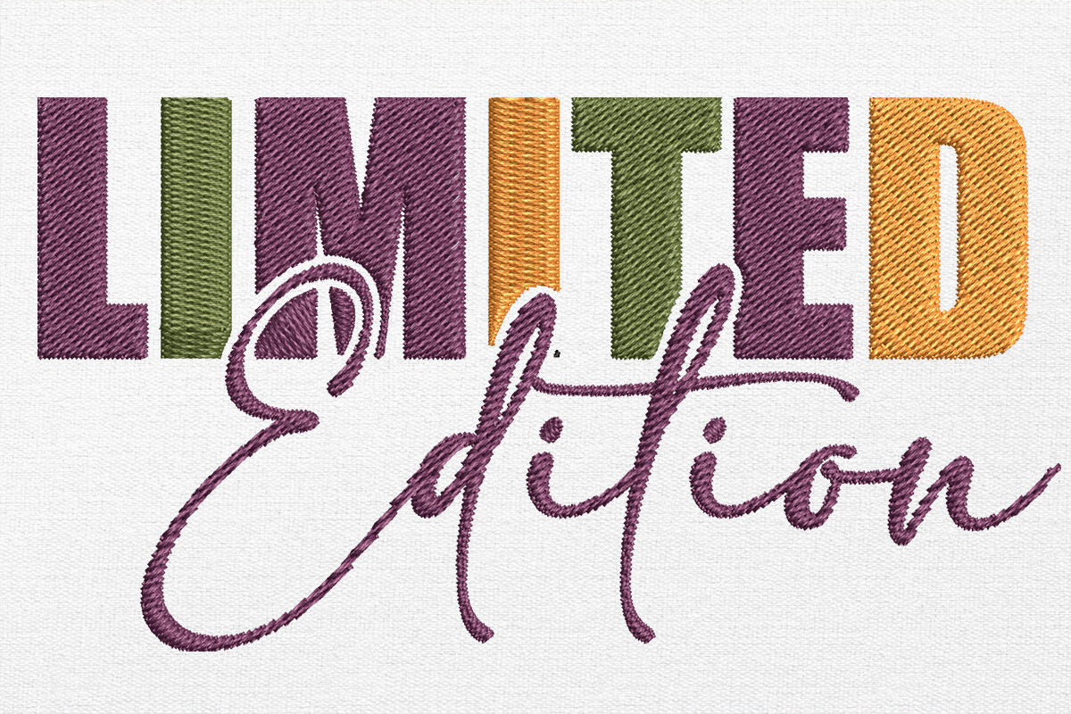 Typography Embroidery Design