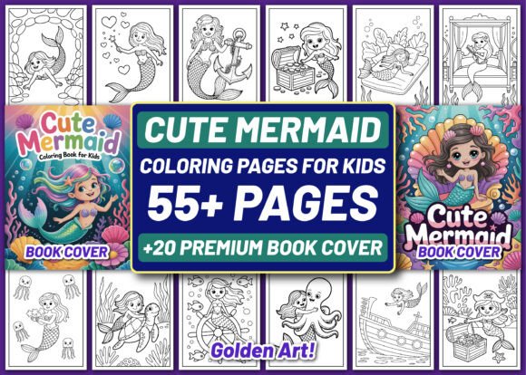 55 Cute Mermaid Coloring Pages for Kids