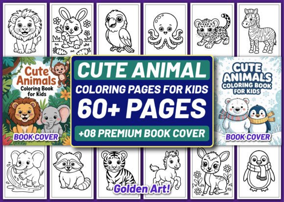 60 Cute Animal Coloring Pages for Kids