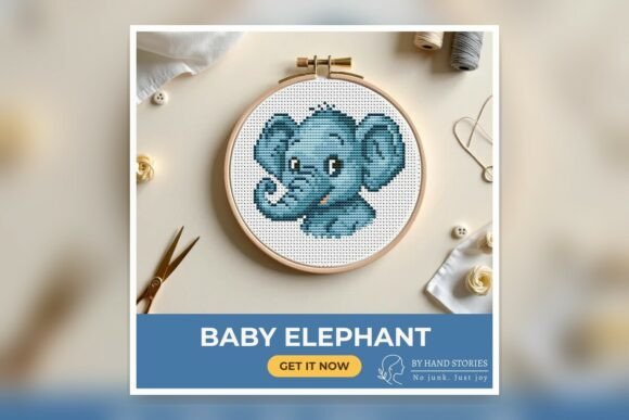 Baby Elephant Cross Stitch Pattern PDF