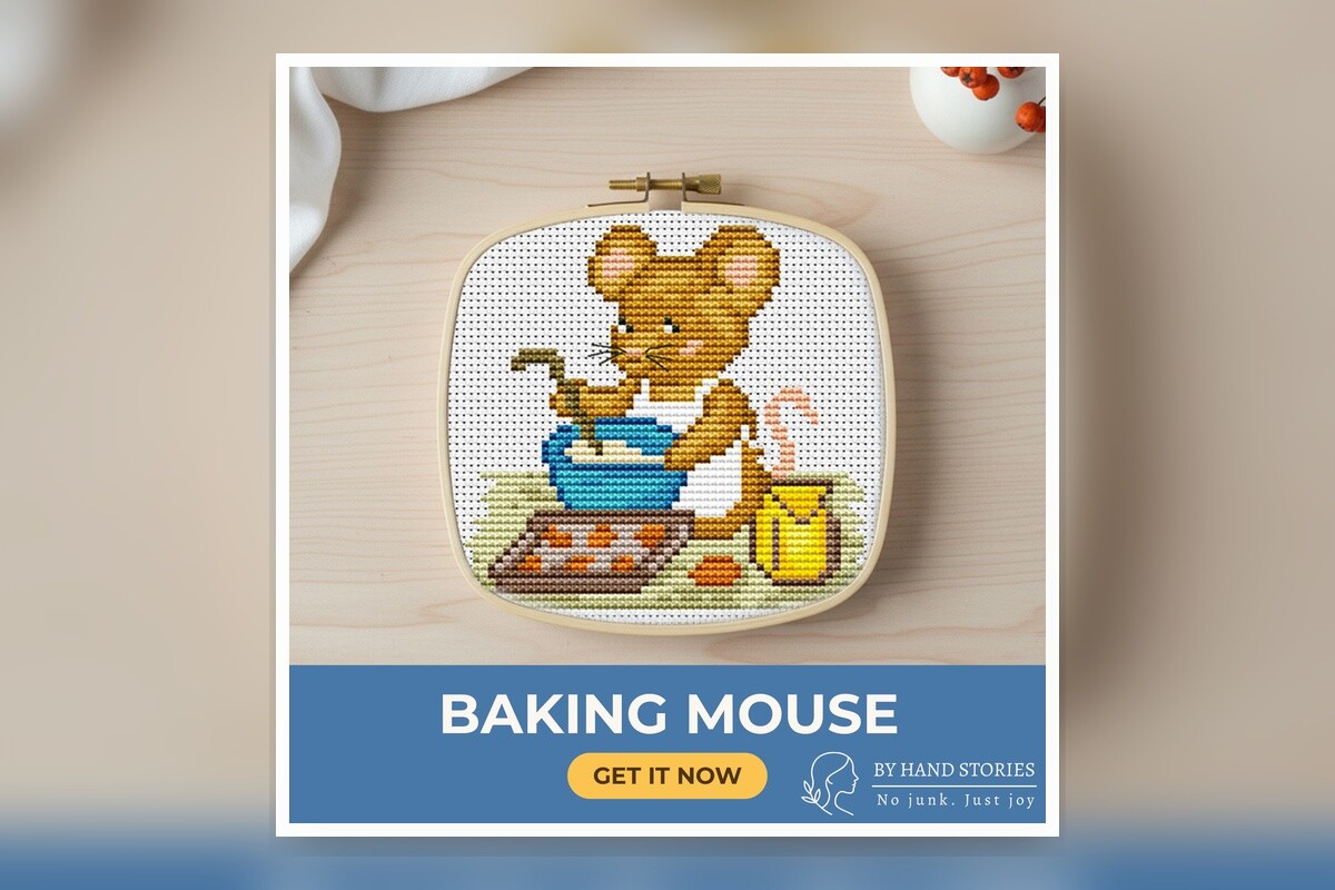 Baking Mouse Cross Stitch Pattern PDF