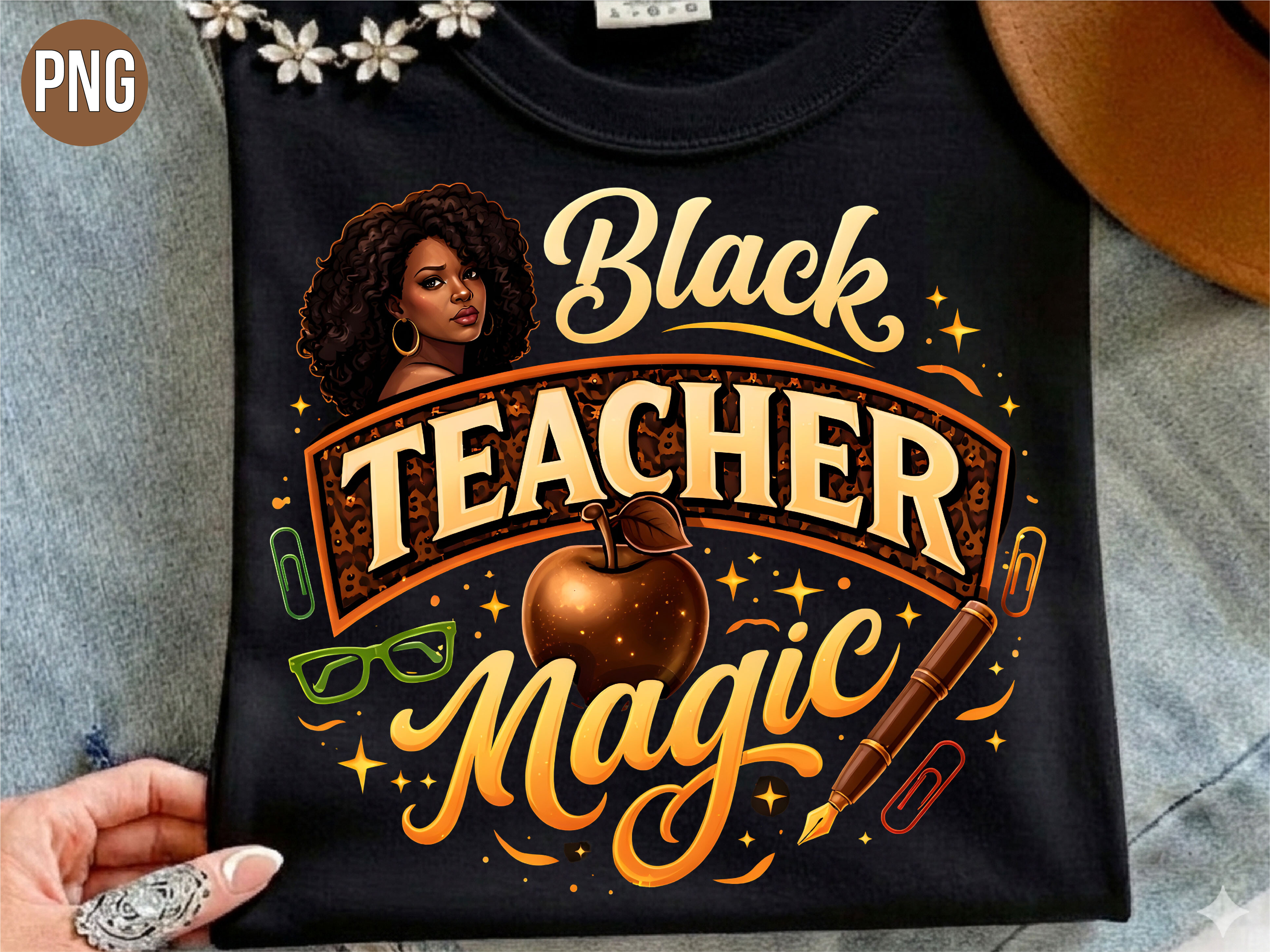 Black Teacher Magic Melanin School PNG Graphic by MARY CREATIONS ...