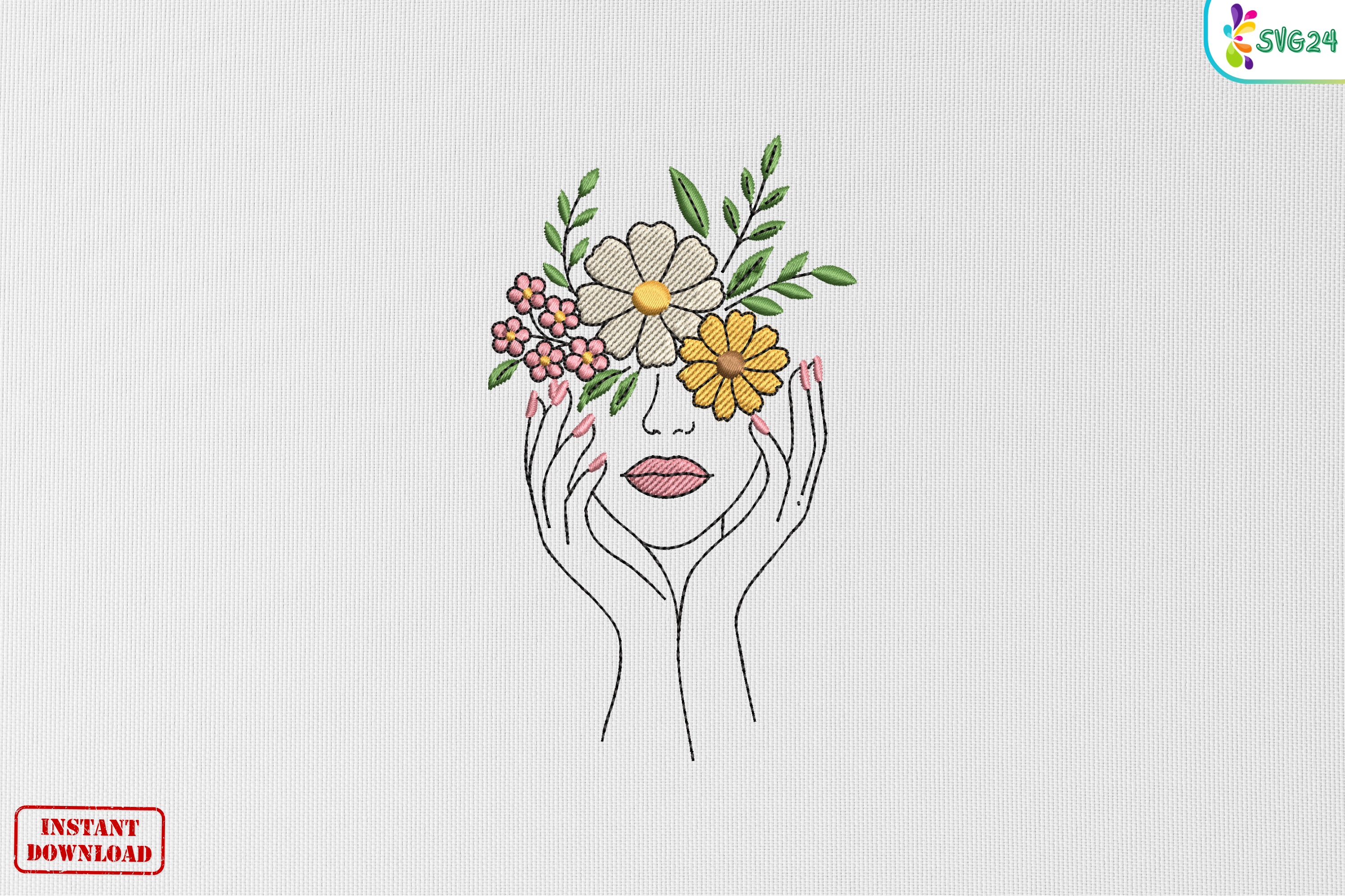 Blooming Floral Lady Portrait Charm