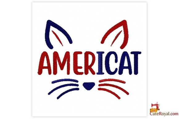 Cat Face AmeriCat American Flag