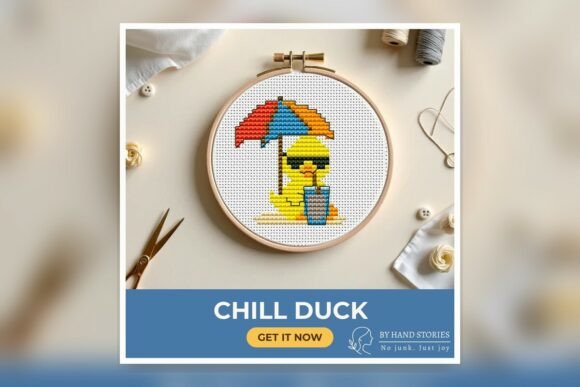 Chill Duck Cross Stitch Pattern PDF