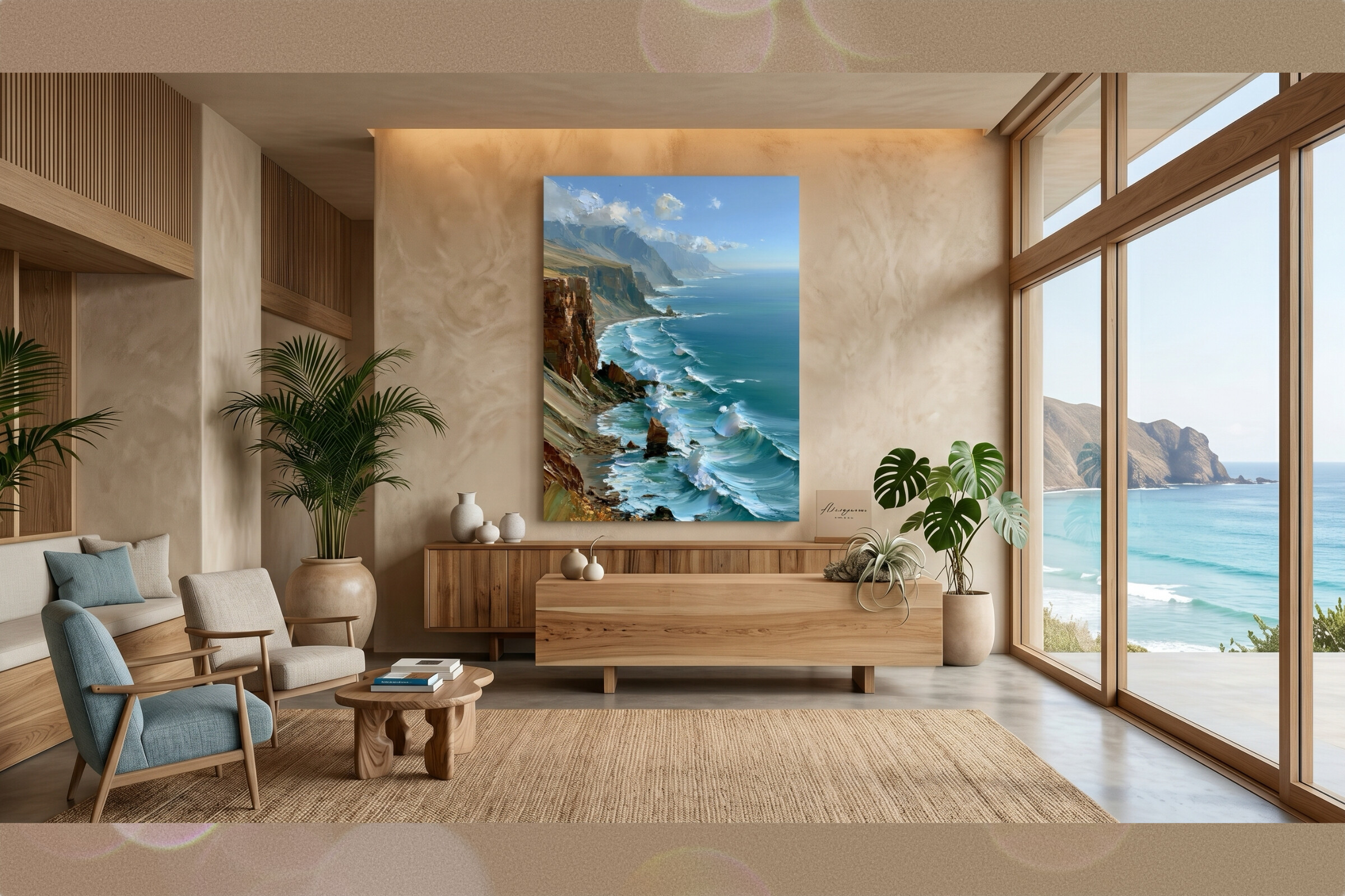 Coastal Majesty: Thick Palette Knife Art