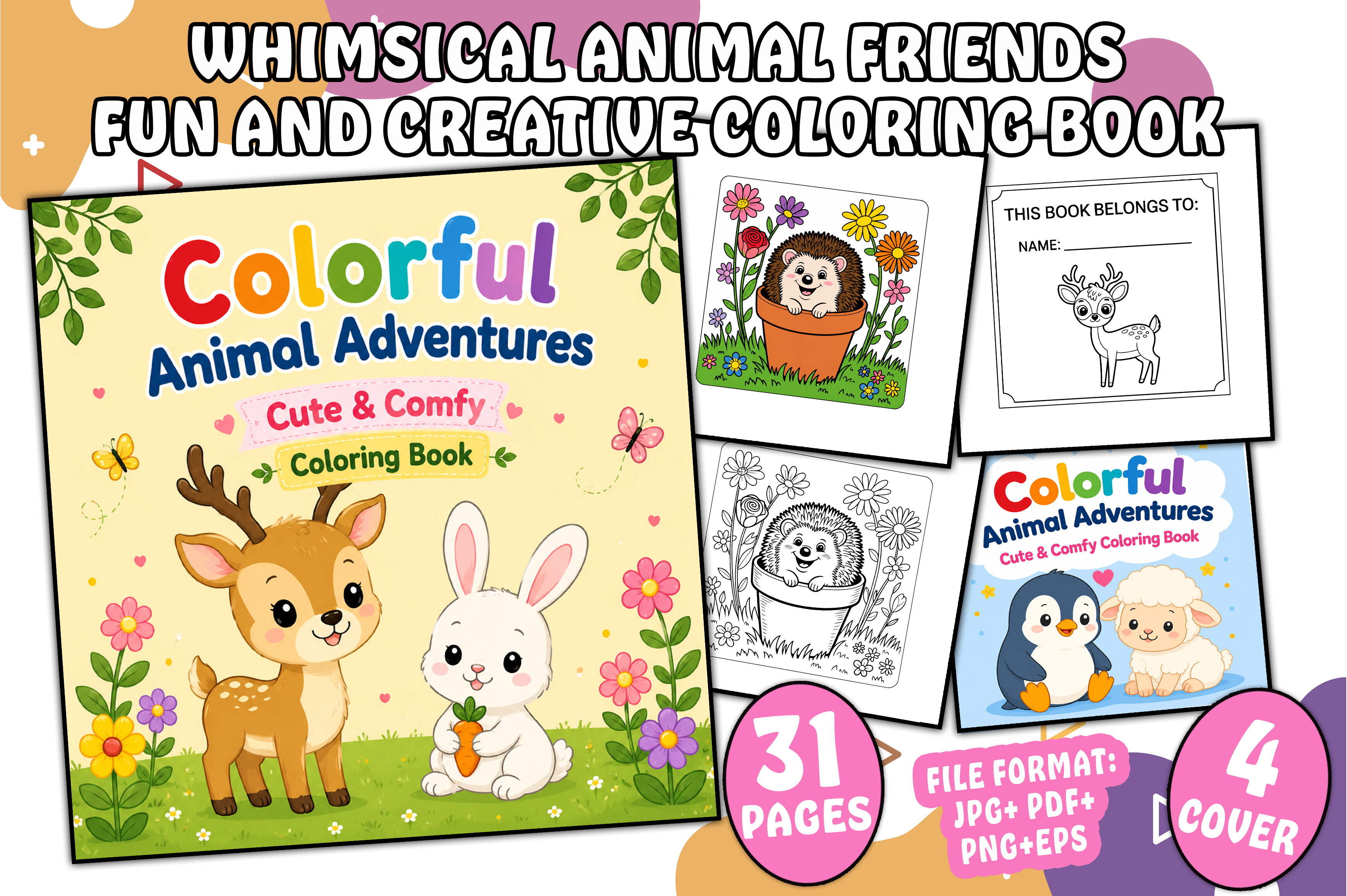 Colorful Animal Adventures Coloring Book
