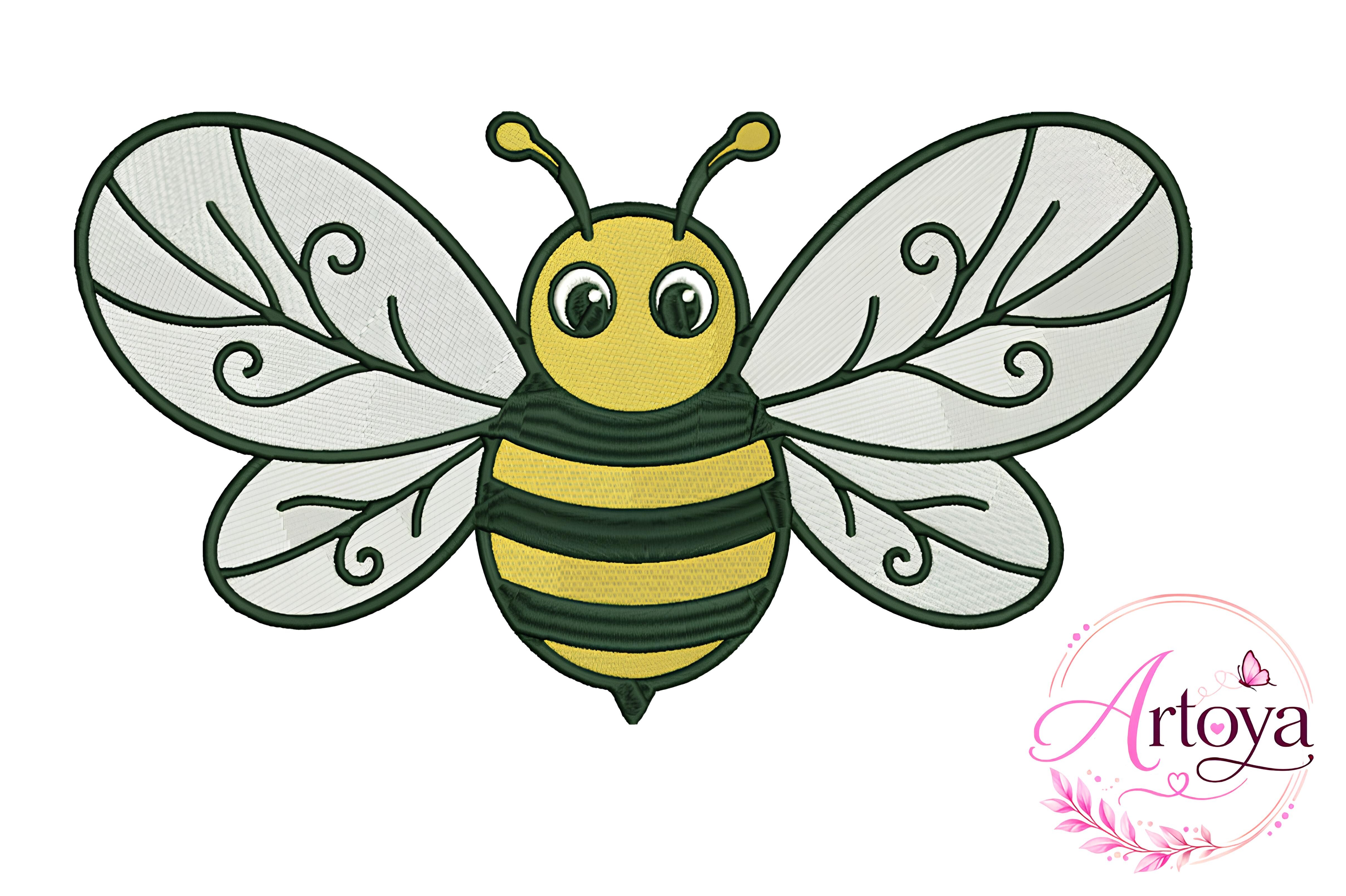 Cute Bee Embroidery Design