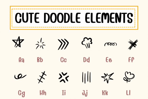 Cute Doodle Elements Font - Preview 1