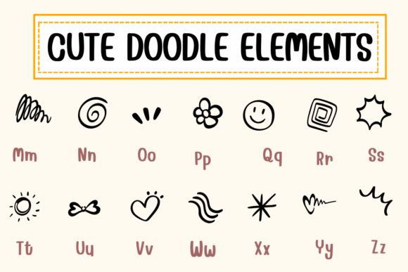 Cute Doodle Elements Font - Preview 2