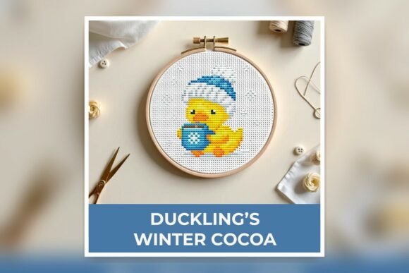 Duckling S Winter Cocoa Cross Stitch Pat