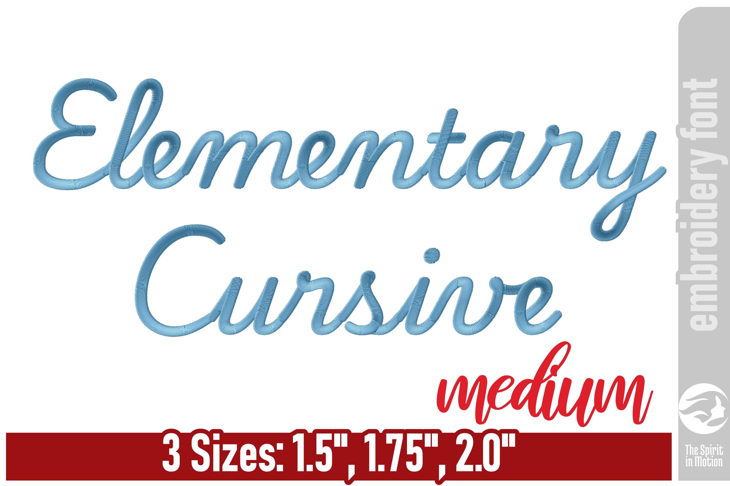 Elementary Cursive Embroidery Font - M
