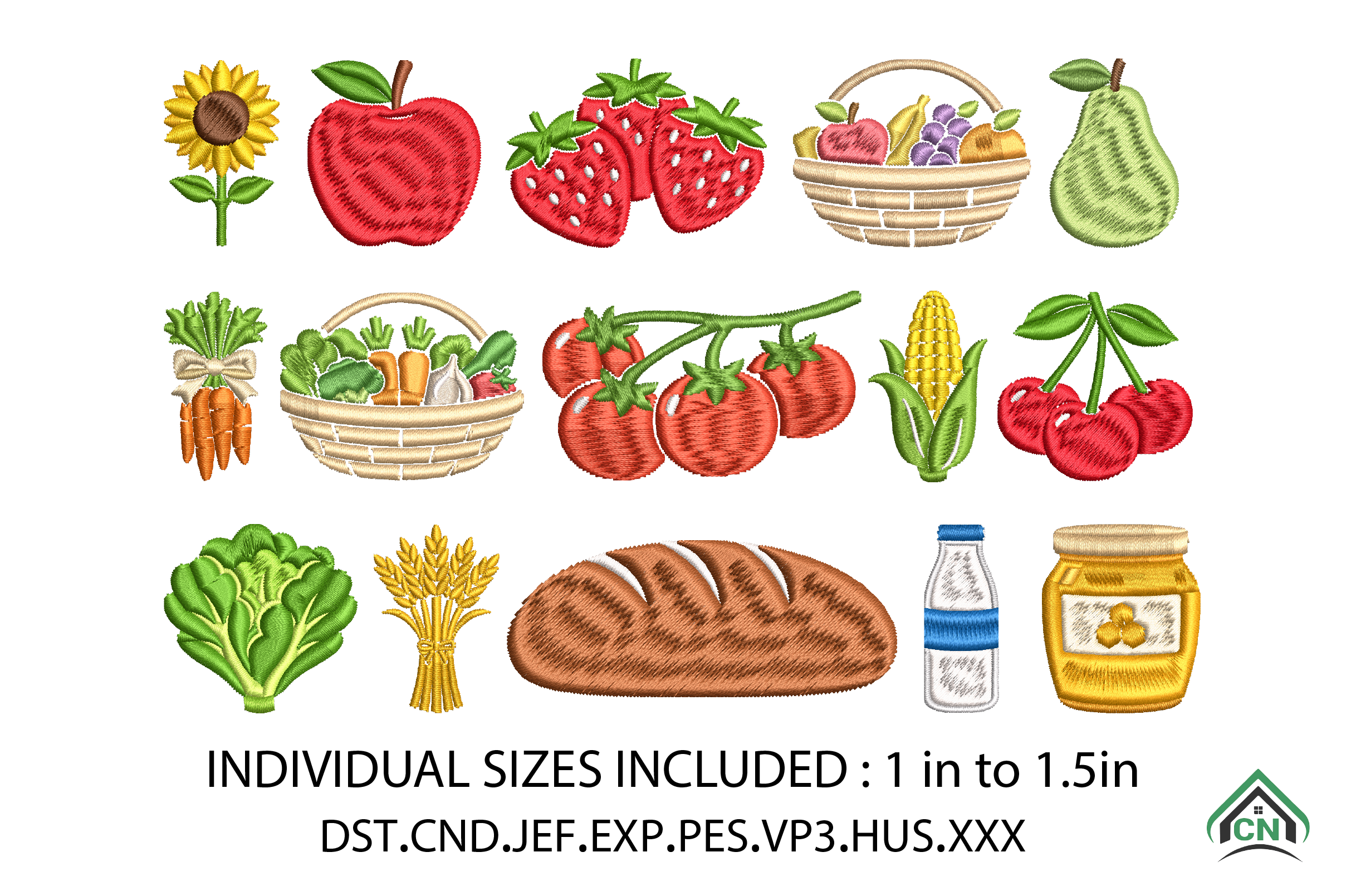 Farmers Market Embroidery Design Set