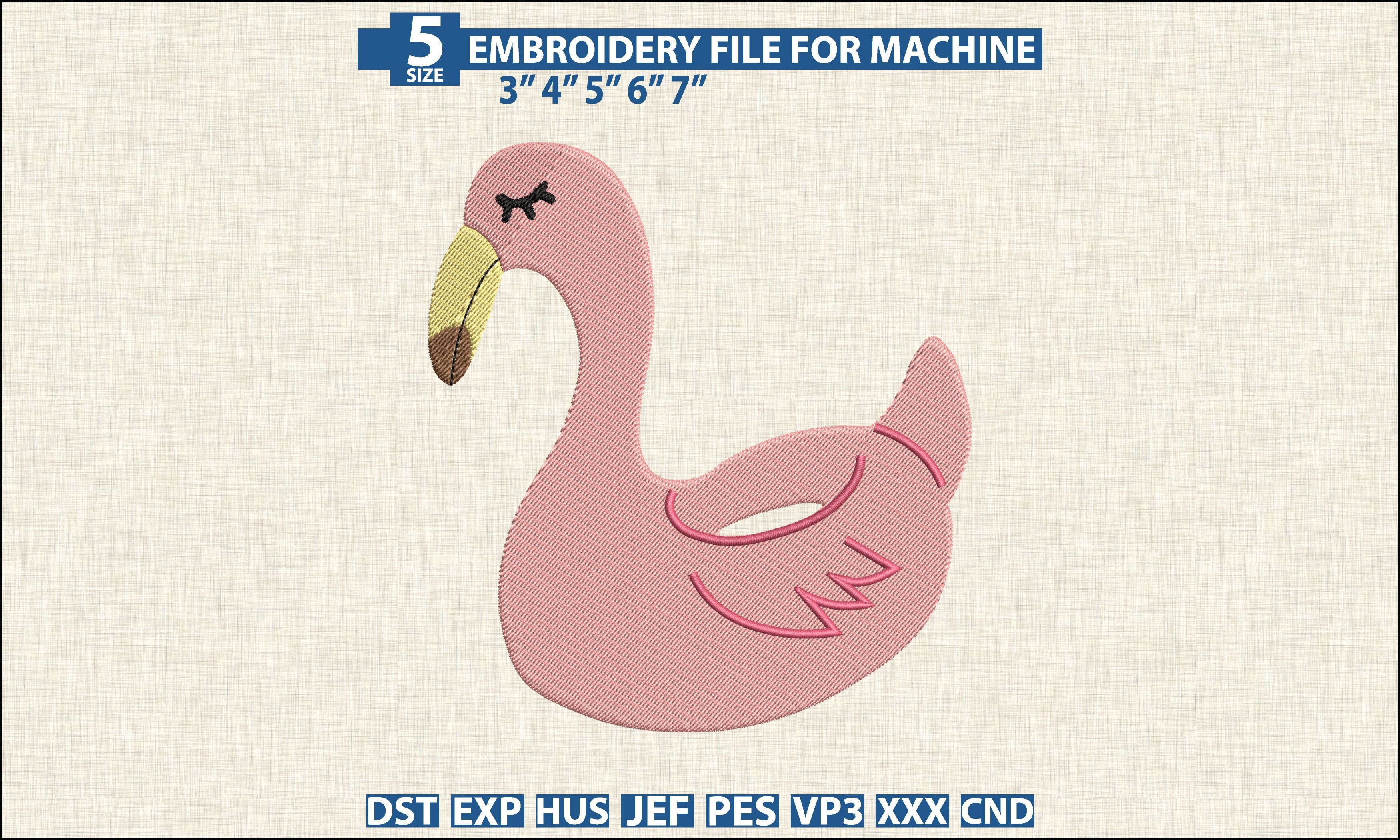 Flamingo Summer DST PES Pattern Word