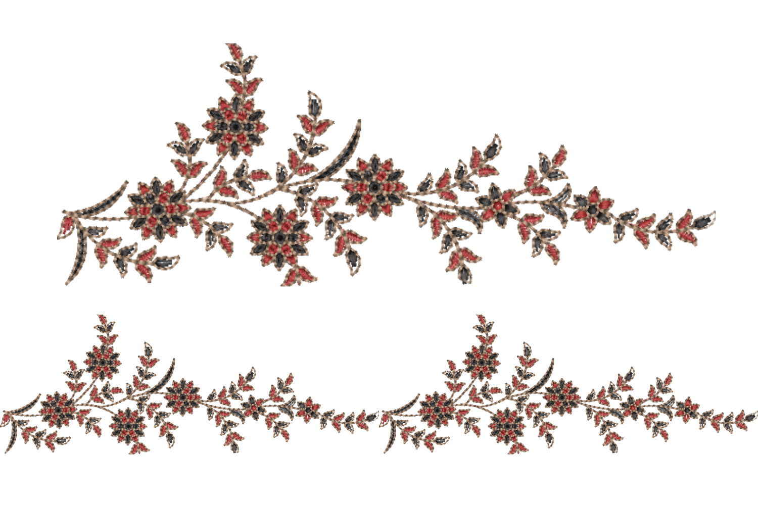 Floral Border Embroidery Design