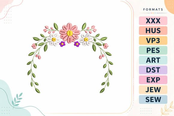 Floral Frame Flower Border · Creative Fabrica