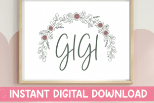 Gigi Floral Wreath Script SVG PNG Graphic by October Second · Creative ...