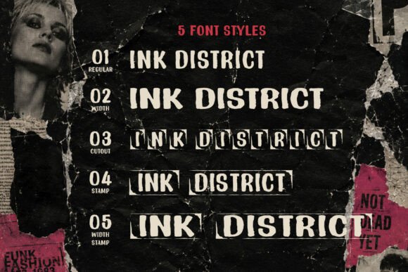 Ink District Font PNG with transparent background - Preview 2