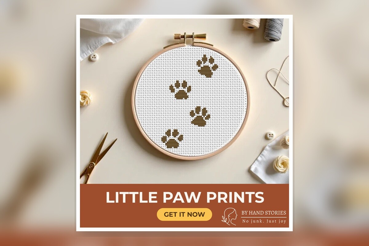 Little Paw Prints Cross Stitch Pattern P