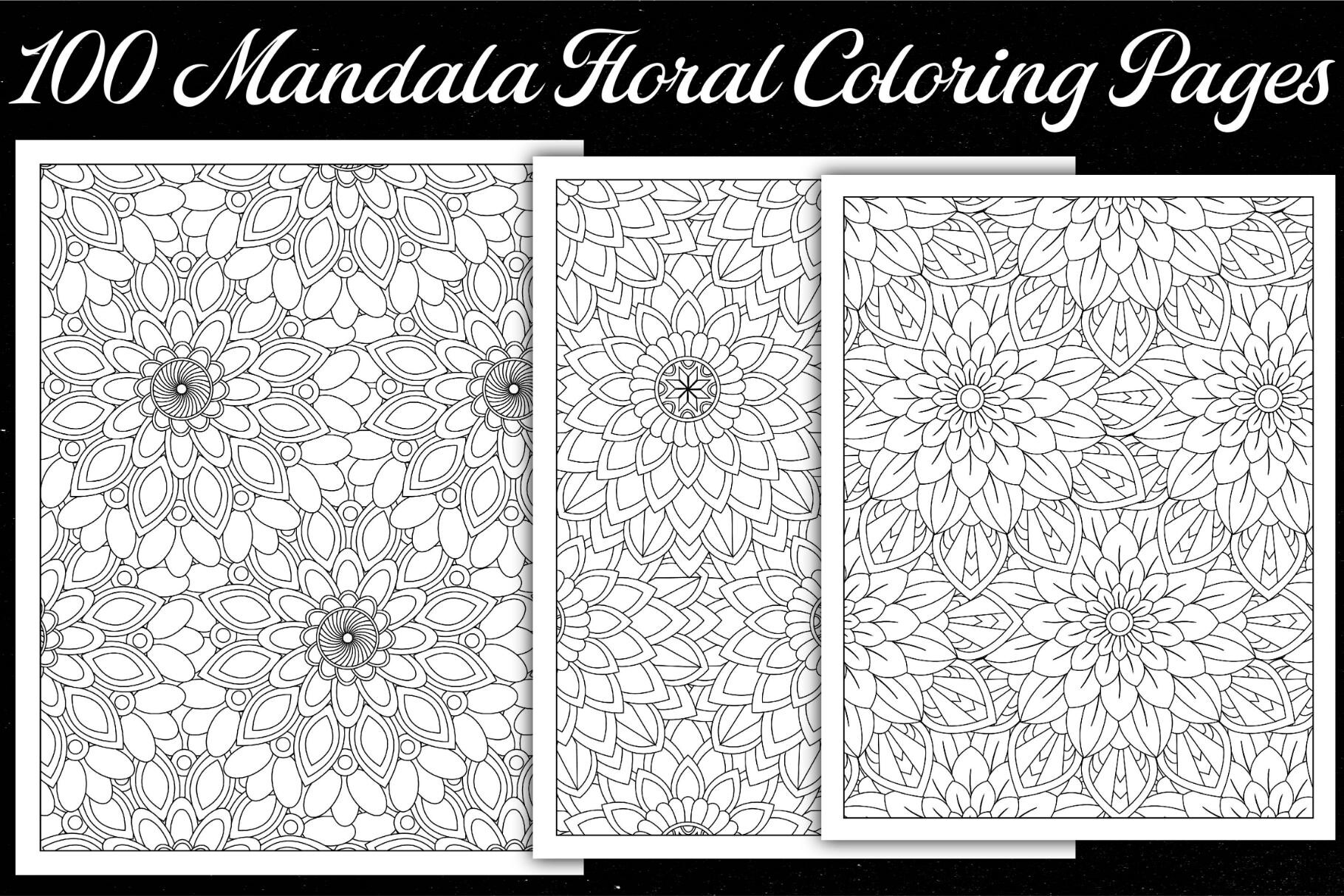 Mandala Floral Coloring Pages Graphic by Pixvera · Creative Fabrica