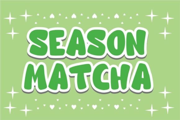 Matcha Bubble Font PNG with transparent background - Preview 1