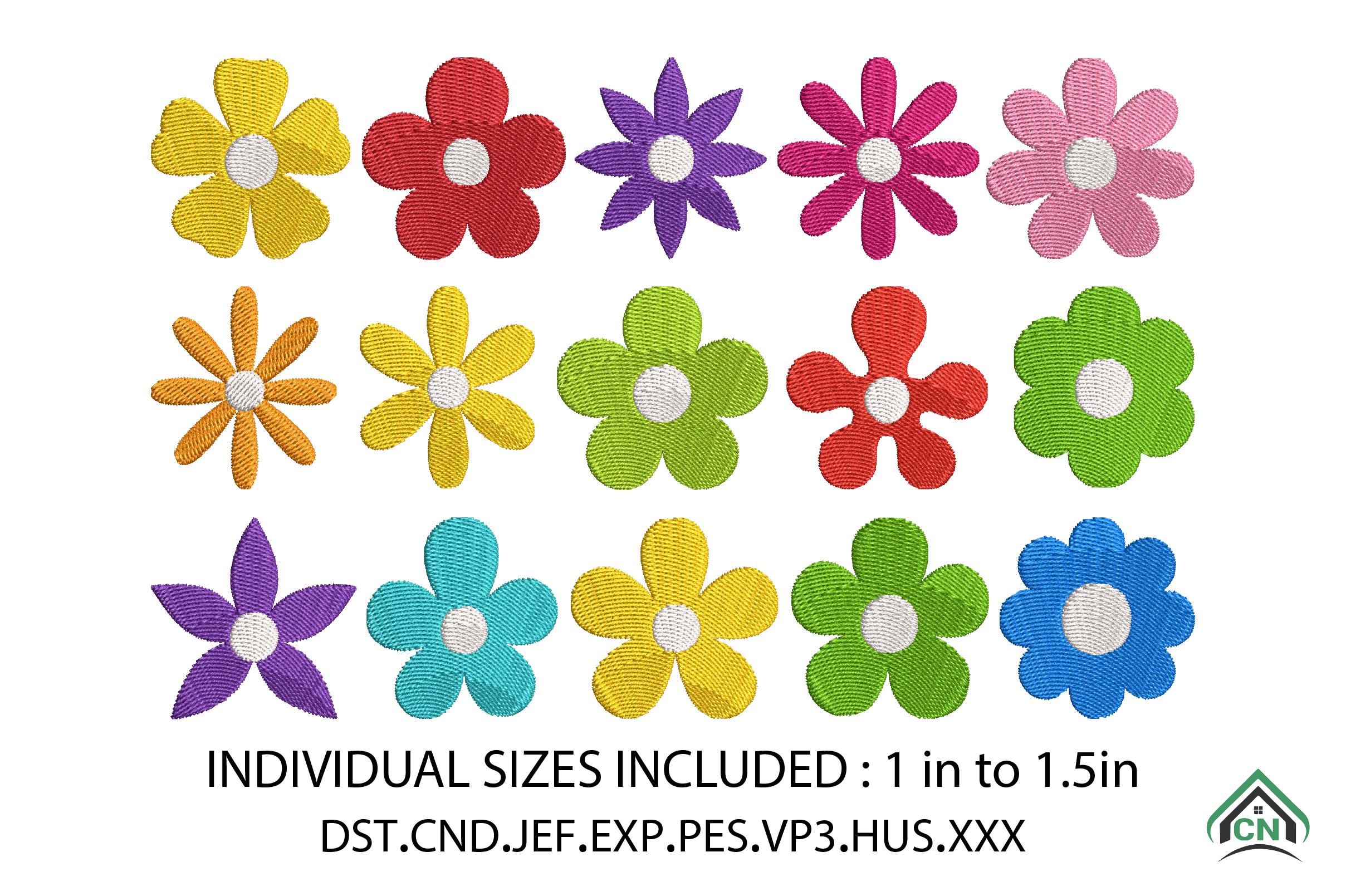 Mini Daisy Flowers Embroidery Design