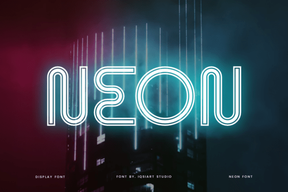 Neon Yiwe Font PNG with transparent background - Preview 1