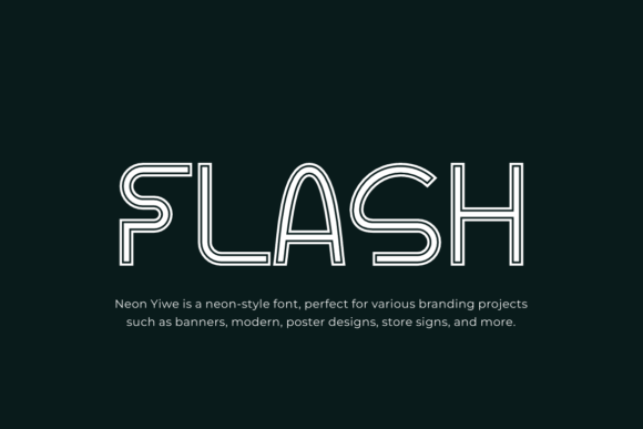 Neon Yiwe Font PNG with transparent background - Preview 3