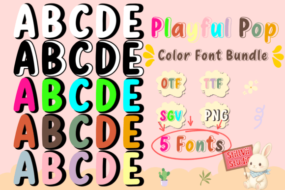 Playful Pop Polices de Couleur Police Par StillViiStudio