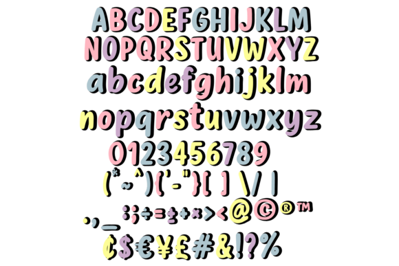 Playful Pop Font PNG with transparent background - Preview 1