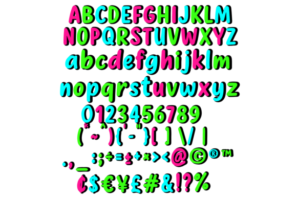Playful Pop Font PNG with transparent background - Preview 3