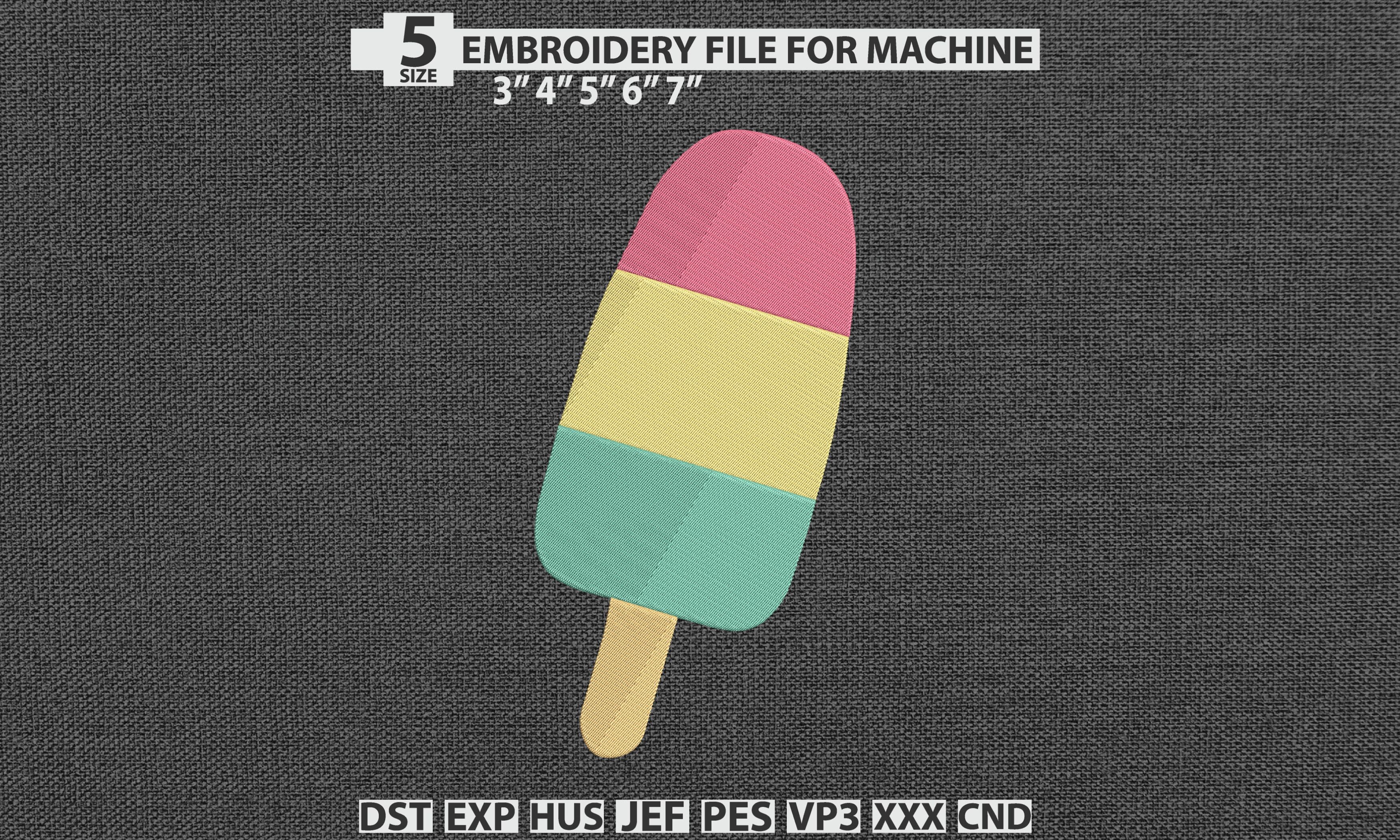 Popsicle Summer DST PES Pattern Word