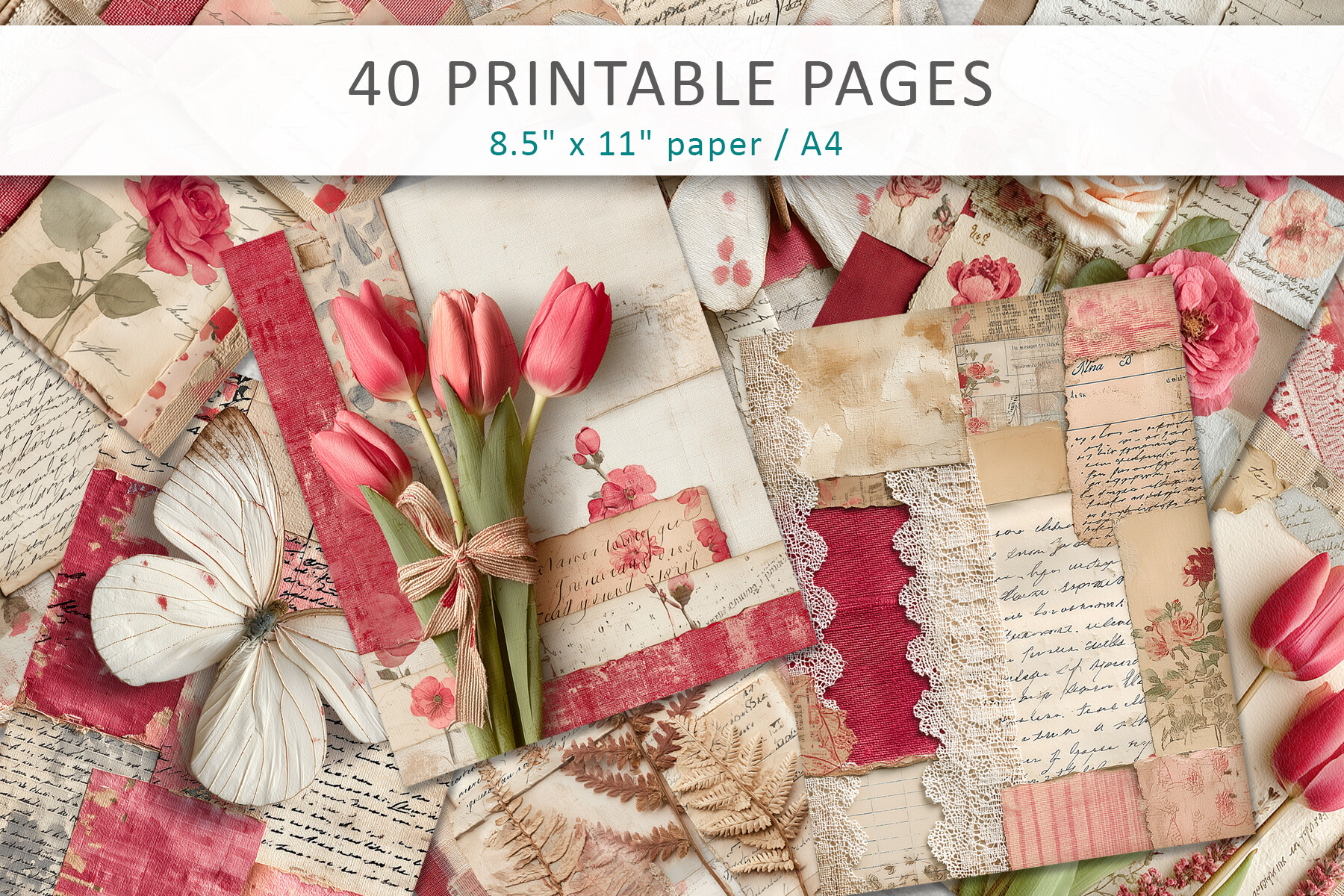 Romantic Floral Junk Journal Graphic by AS Digitale · Creative Fabrica