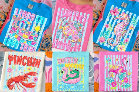 Striped Coastal Summer PNG Bundle Gráfico Ilustraciones Imprimibles Por BOO.design