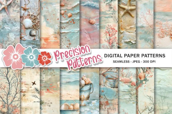Preview of Summer Ocean Beach Junk Journal Pages