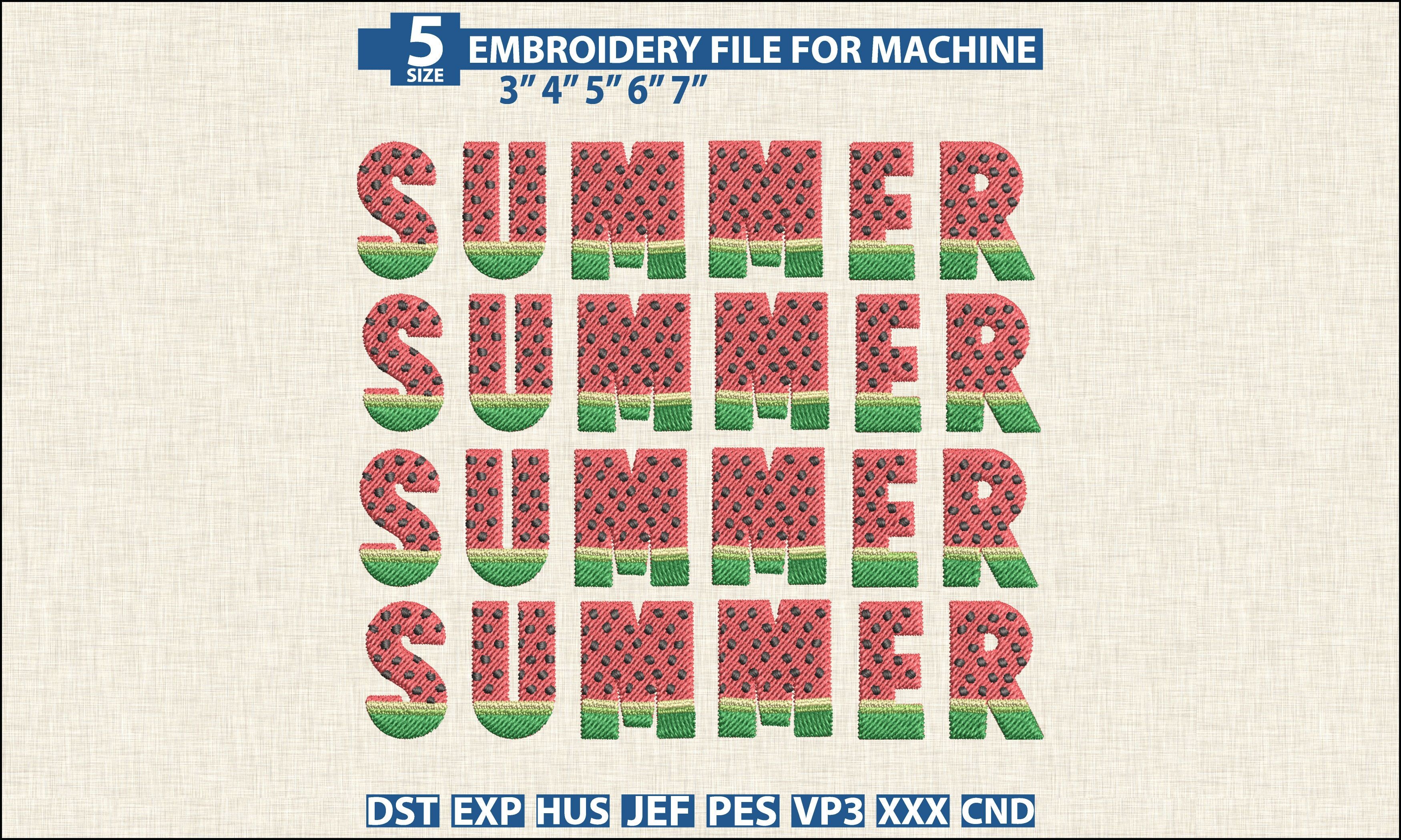 Summer Watermelon DST PES Embroidery