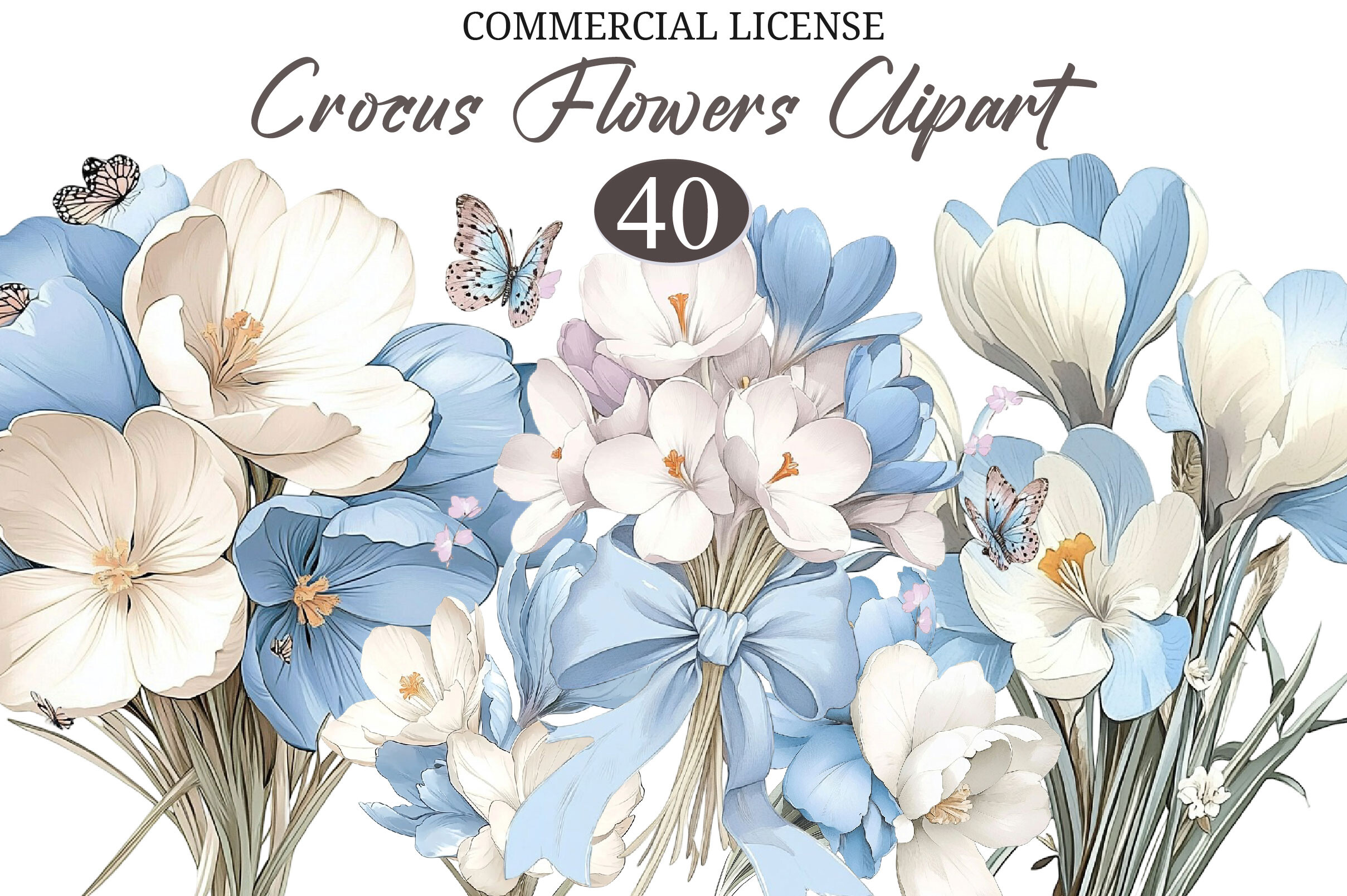 Watercolor Crocus Flowers Clipart Graphic by ArtStory · Creative Fabrica