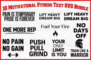 10 Motivational Fitness SVG Bundle Graphic by Artivon · Creative Fabrica
