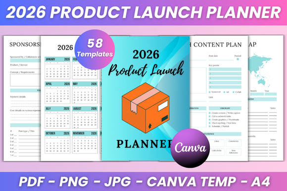 2026 Product Launch Planner Kdp Interior Graphic by DIGITAL PRINT BOX ...