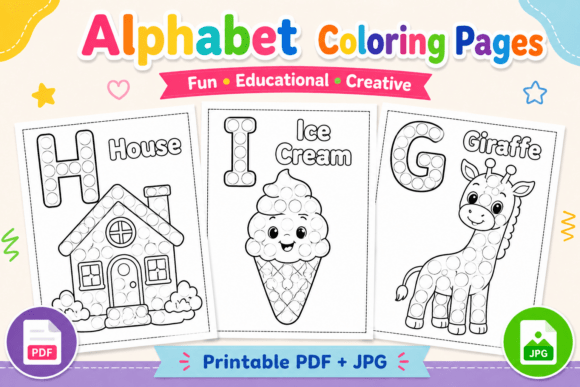 Alphabet Dot Marker Coloring Pages