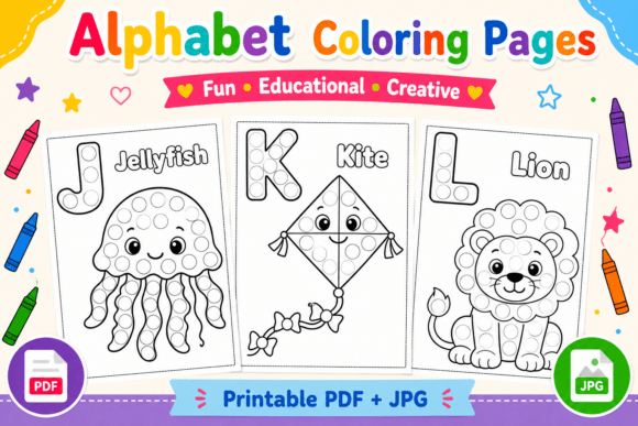Alphabet Dot Marker Coloring Pages