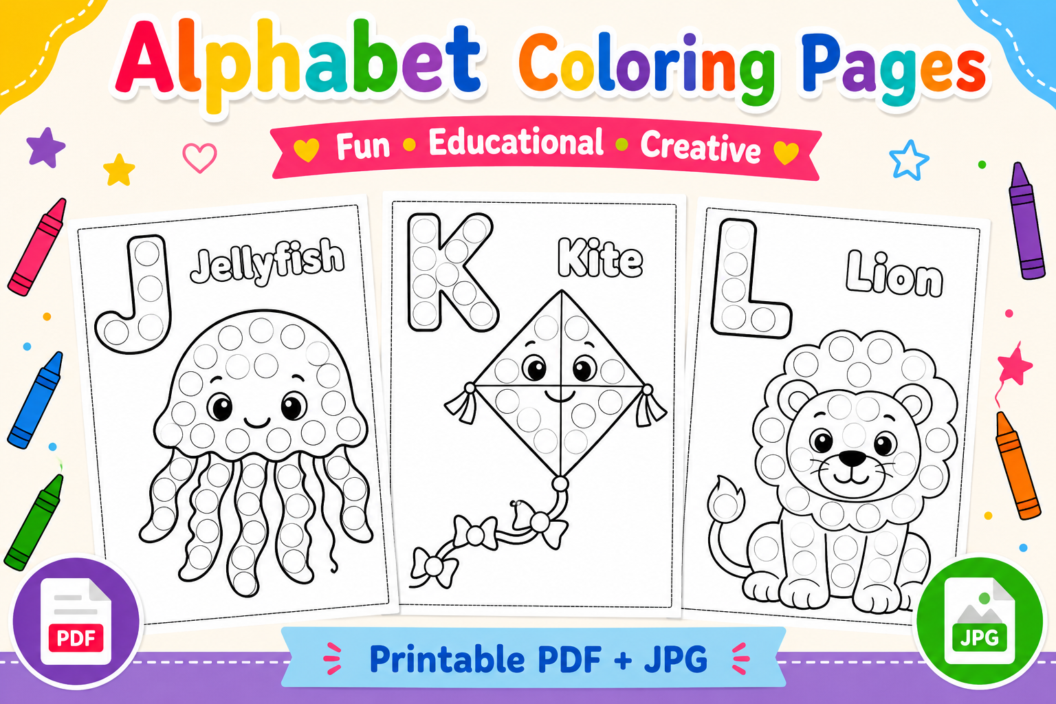 Alphabet Dot Marker Coloring Pages
