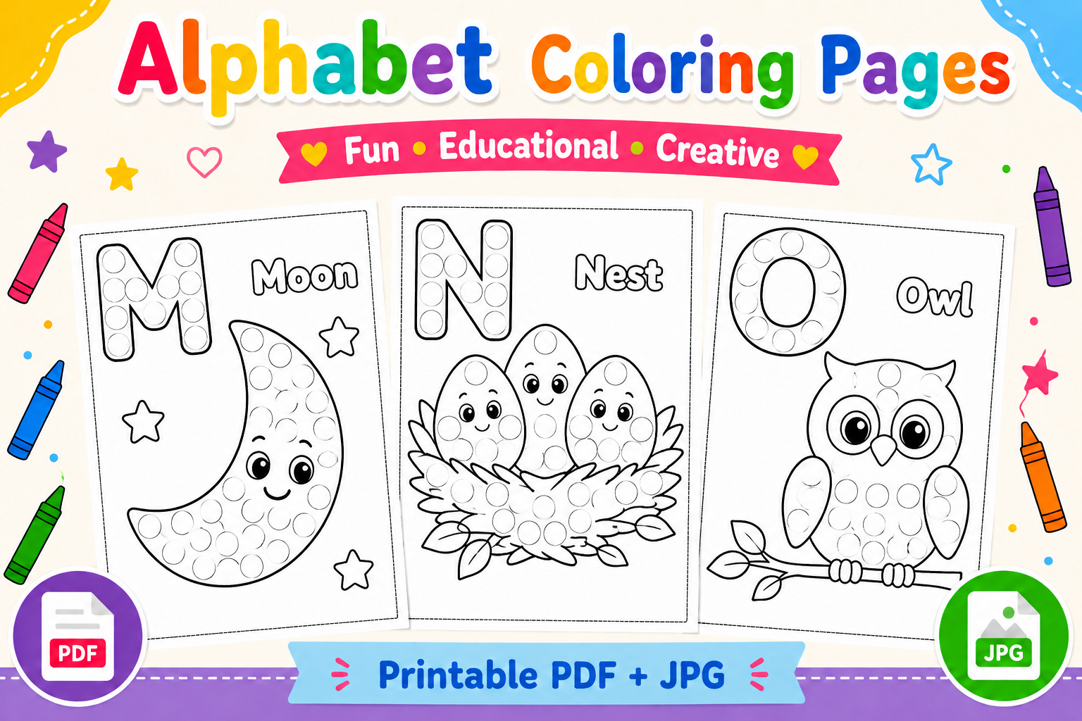 Alphabet Dot Marker Coloring Pages