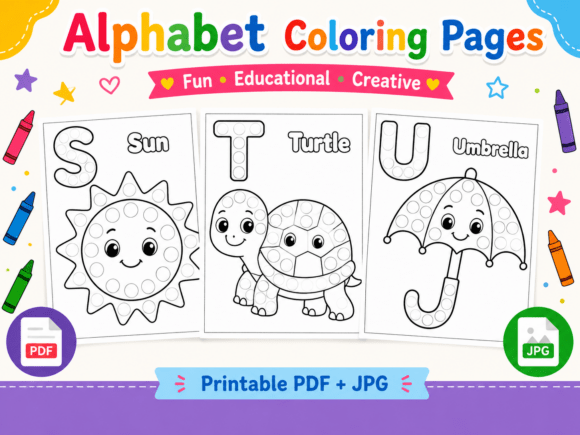 Alphabet Dot Marker Coloring Pages