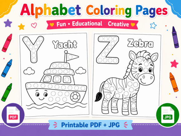 Alphabet Dot Marker Coloring Pages